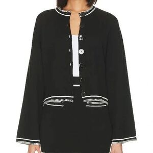 SNDYS Beverly Cardigan Sweater Size S Black White Button Up NEW Tags